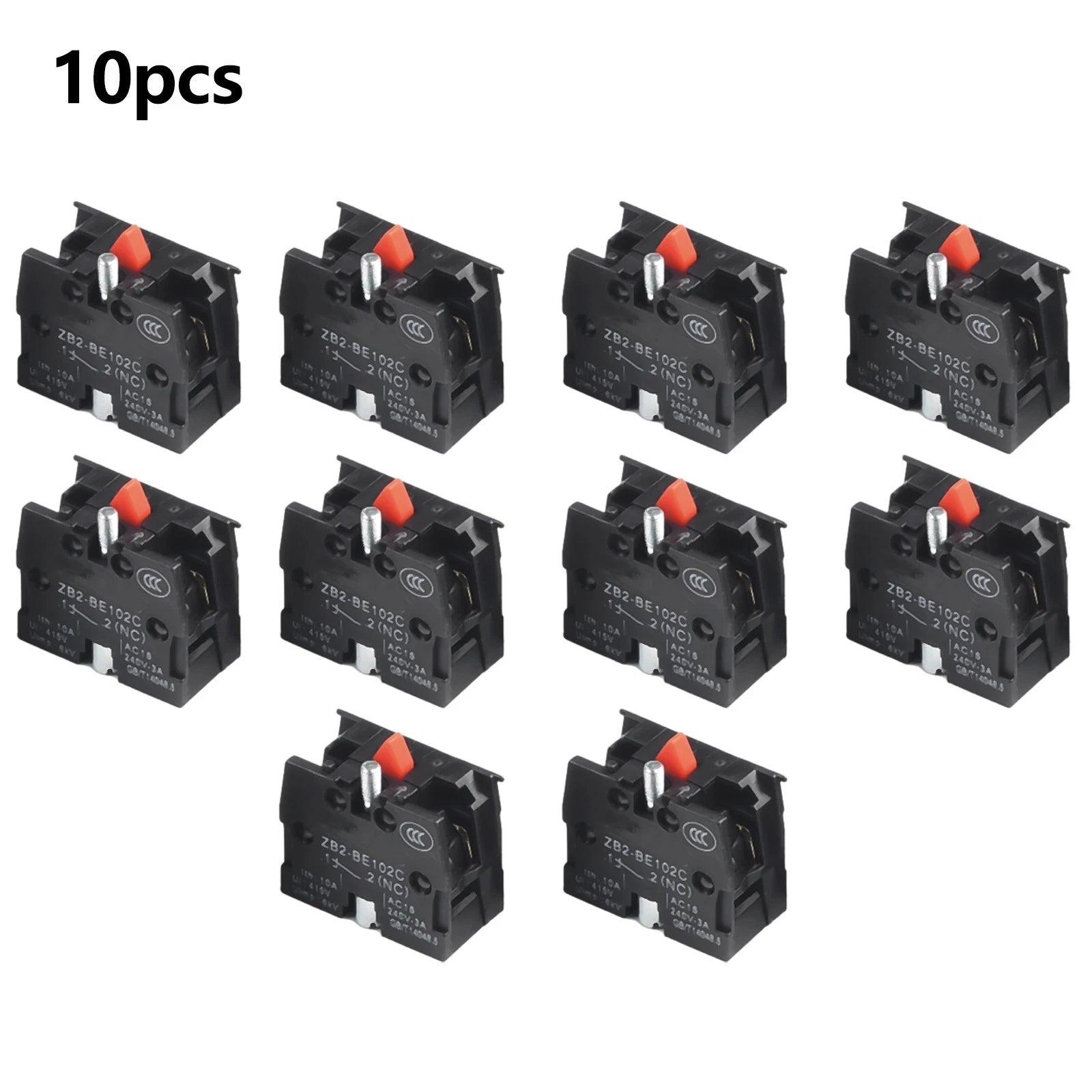 10PCS Push Button Joystick Switch ZB2 BE102C 10A 600V Normally Closed