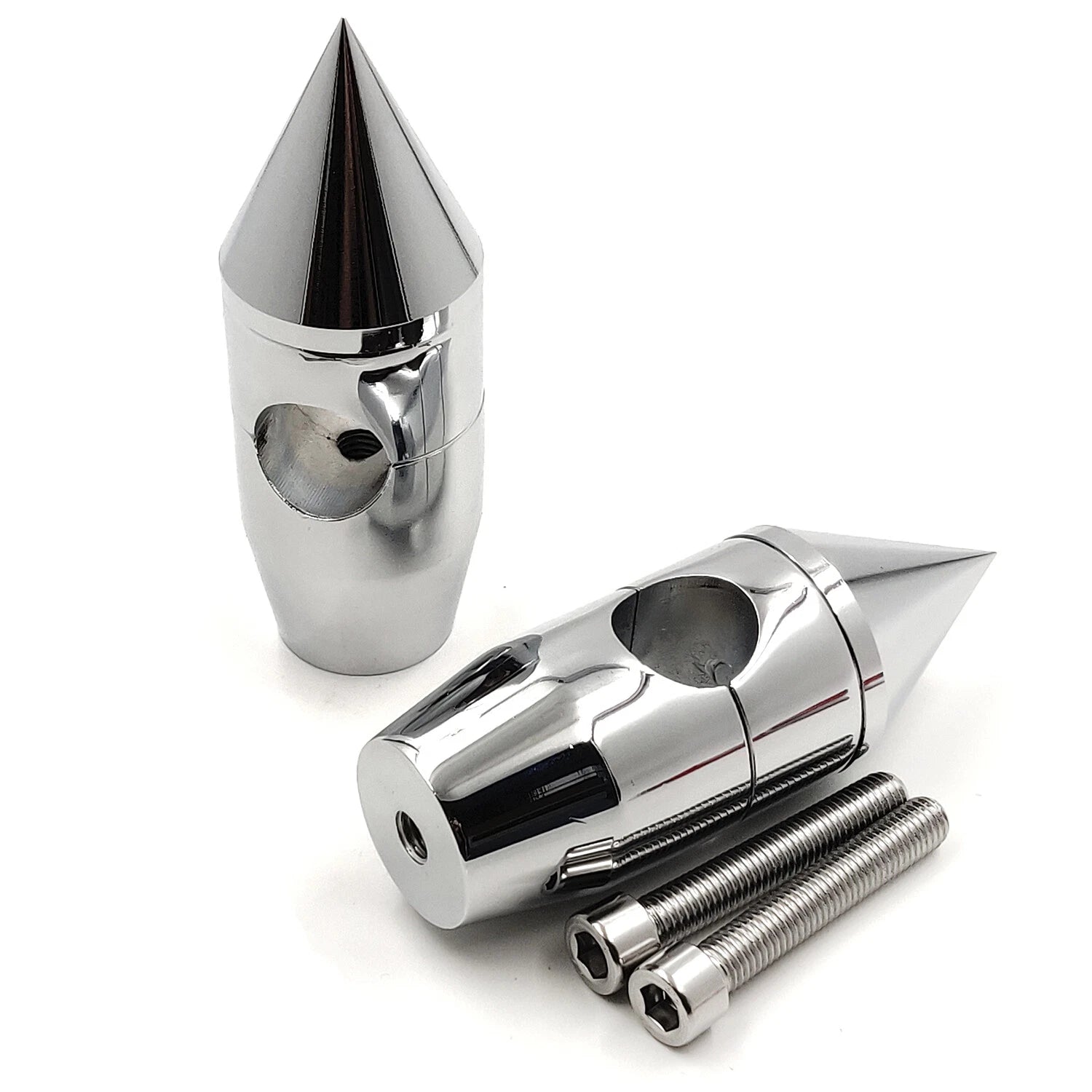2 1/4" Chrome Spike Handlebar Riser for Harley Softail Dyna Sportster