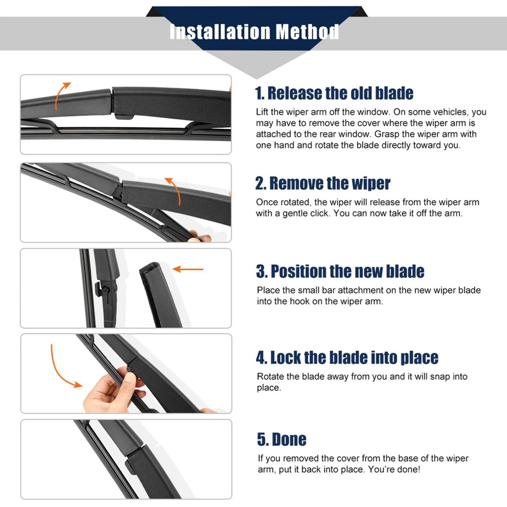 Rear Wiper Blades 350mm Replacement for Chrysler Aspen Dodge Durango (2007–2009)