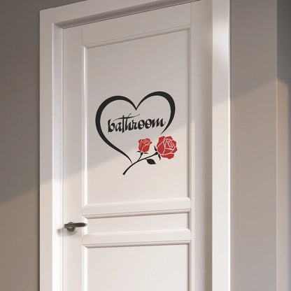 PVC Waterproof Heart Wall Decal for Bathroom Decor