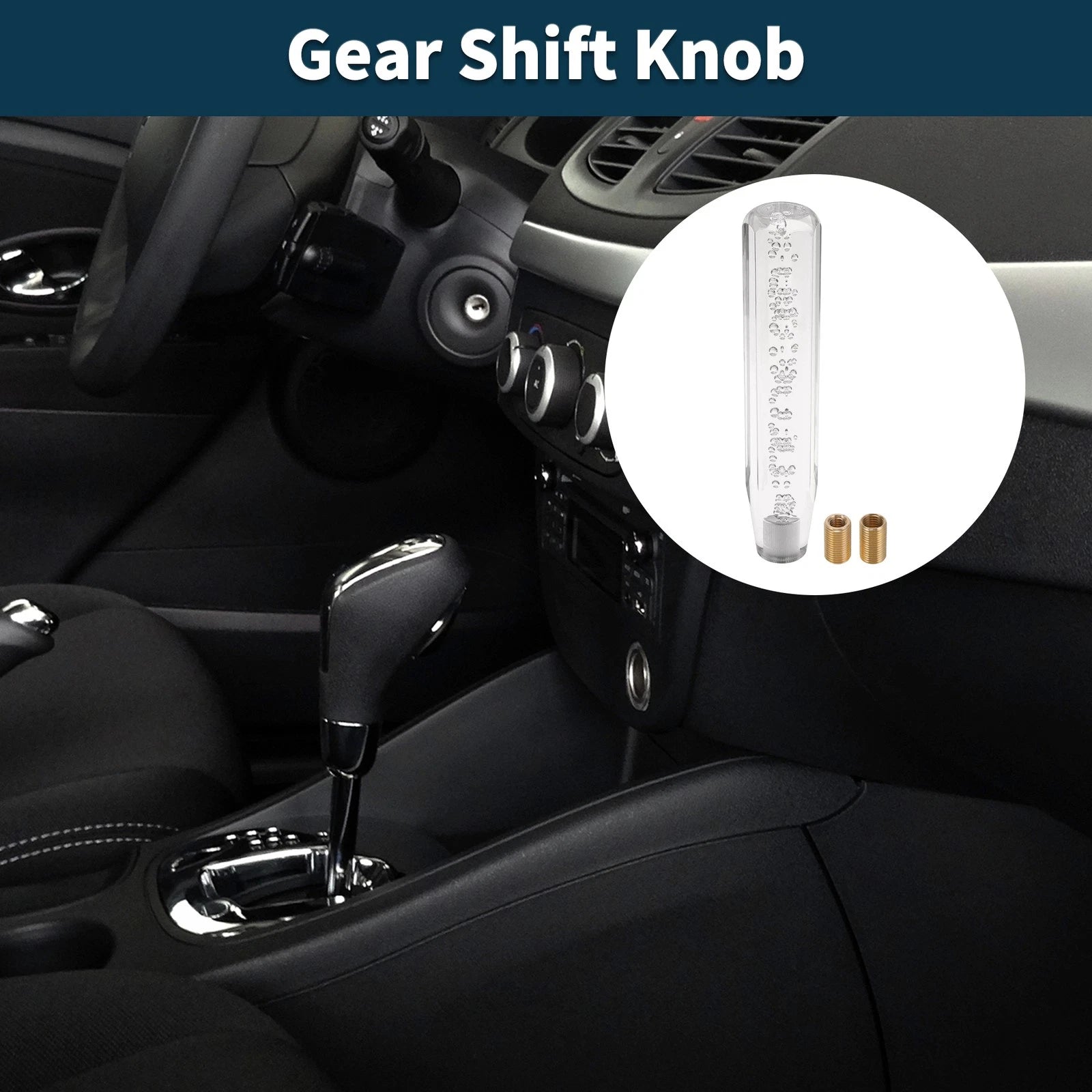 Shift Knob Set of 1 for Universal Vehicles (25cm, Octagonal, Clear)