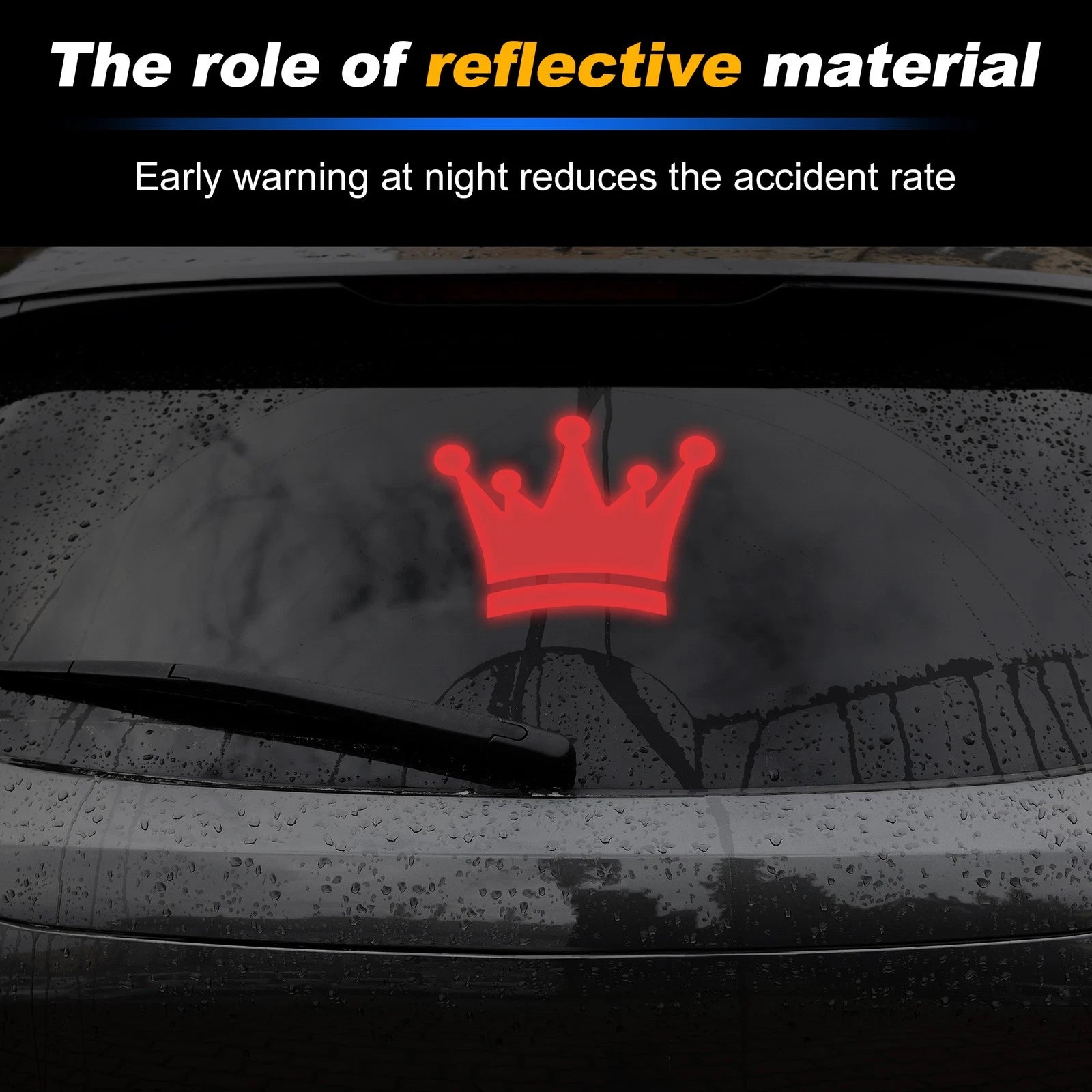 Reflective Bumper Decal for - Red Crown Style