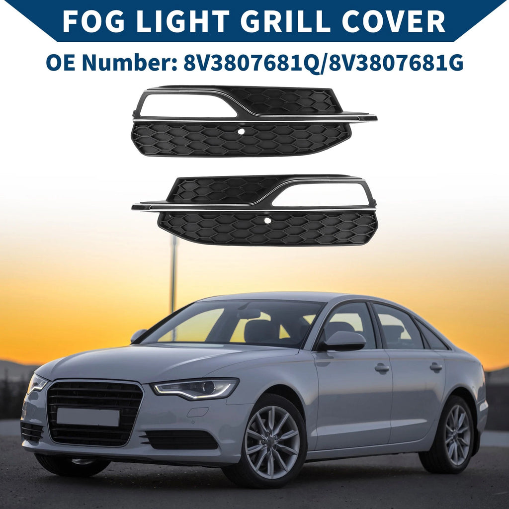 Front Fog Light Grille Pair Replacement for Audi A3 8V (2013–2017)