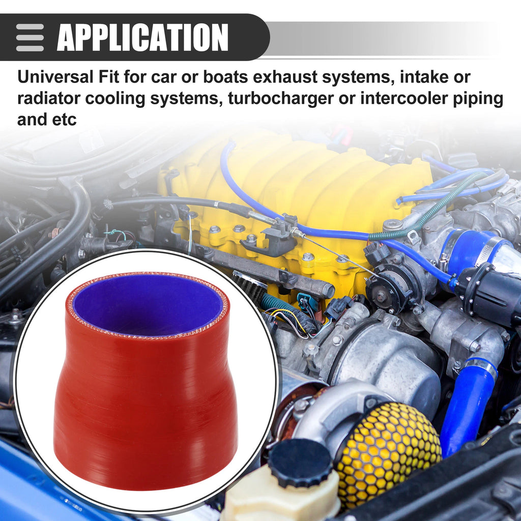 Intercooler Hose Reducer Coupler ID 2.76" to 3.27" Length 3" Red