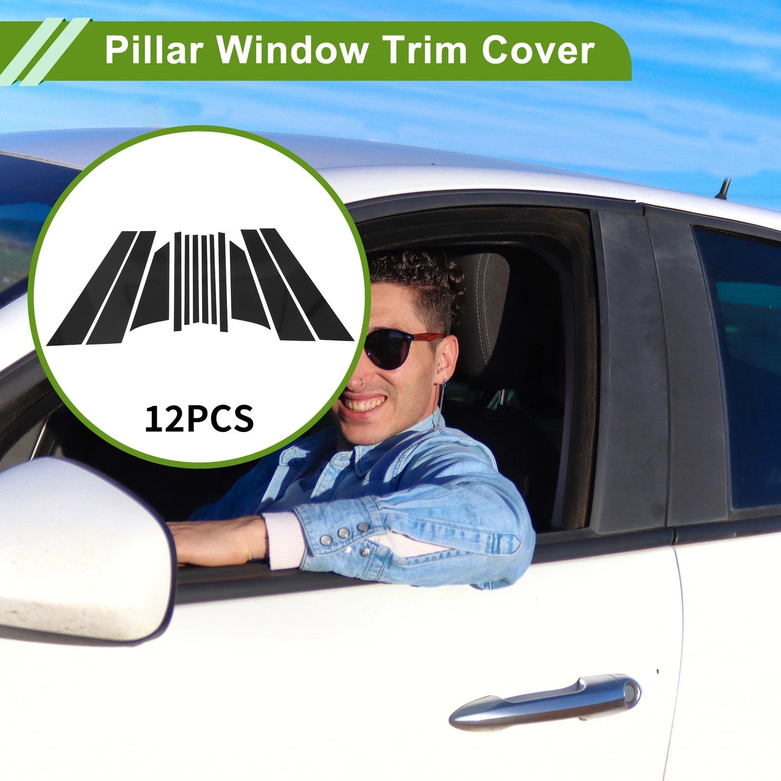 12 Pcs Door Pillar Window Trim Replacement for BMW 2-Series (2016–2019)