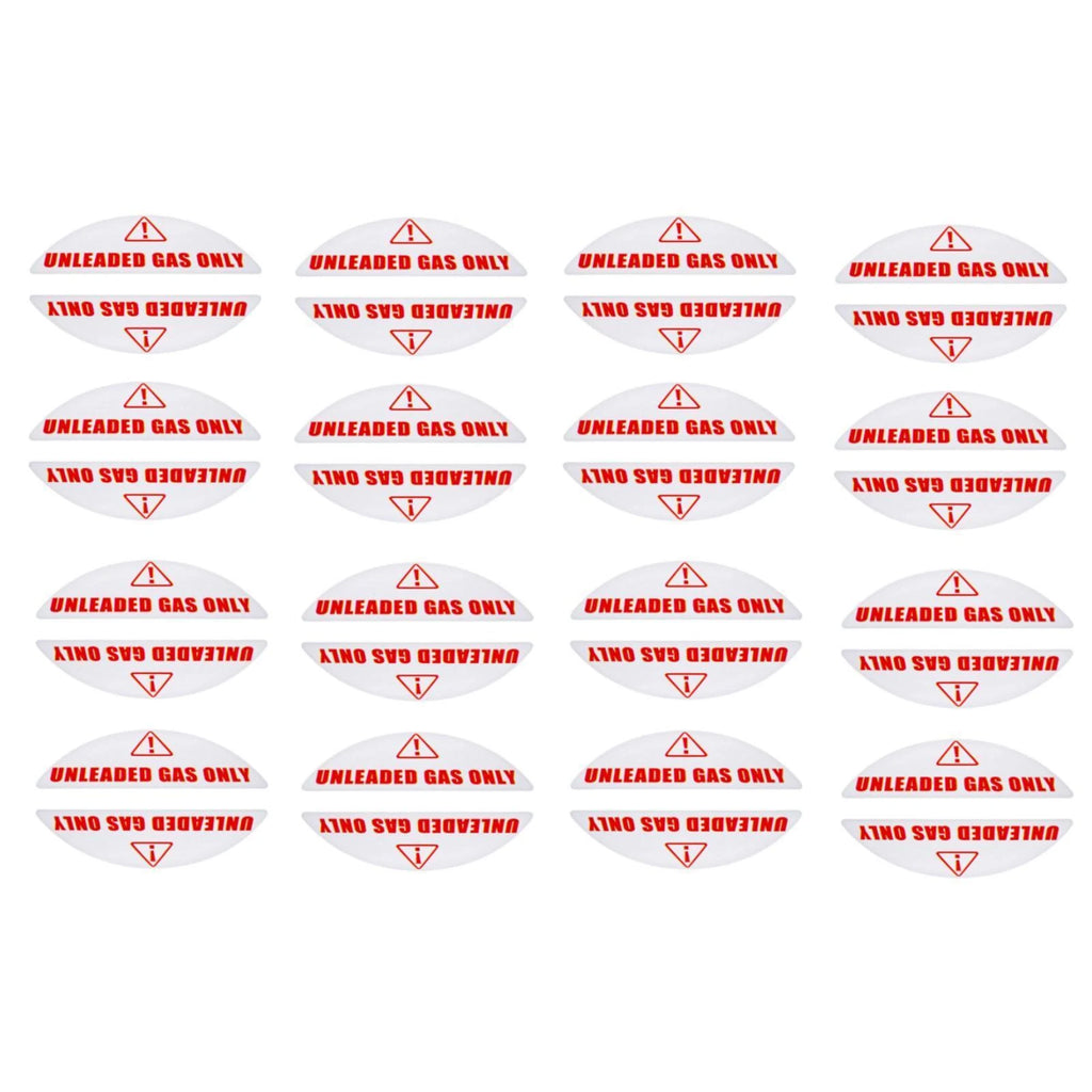 Set of 16 Unleaded Gas Only Stickers for Gas Cans & Generators (0.82'' X 2.17'')