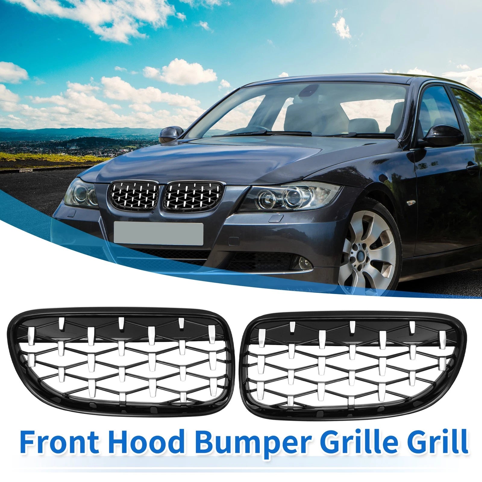 Front Hood Bumper Grille Replacement for BMW 335is 328i xDrive E92 (2007–2013)