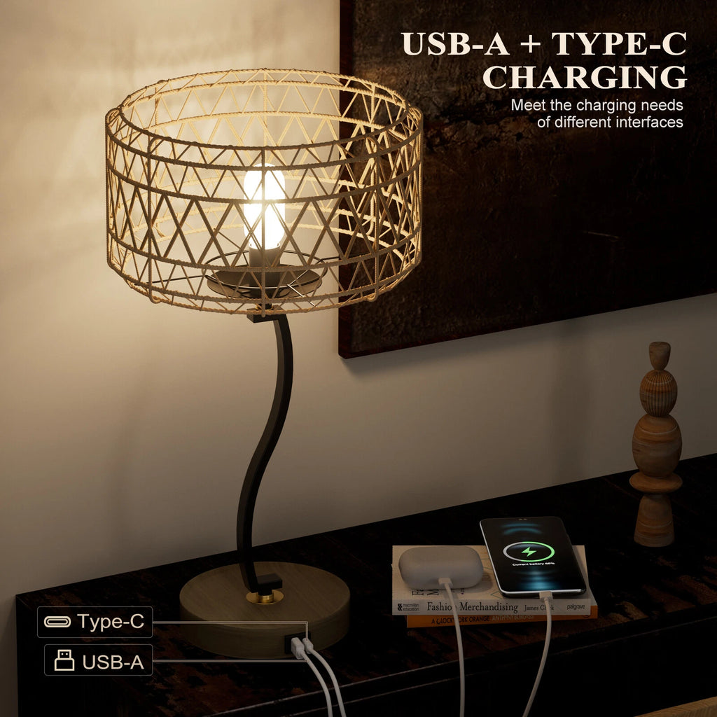 Dimmable Desk Lamp with Touch Control and USB Charging Port for Home (N/A)