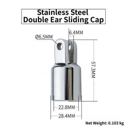 22mm Double Ear Slip Cap for Yacht Boat Accessory (316 Stainless Steel)