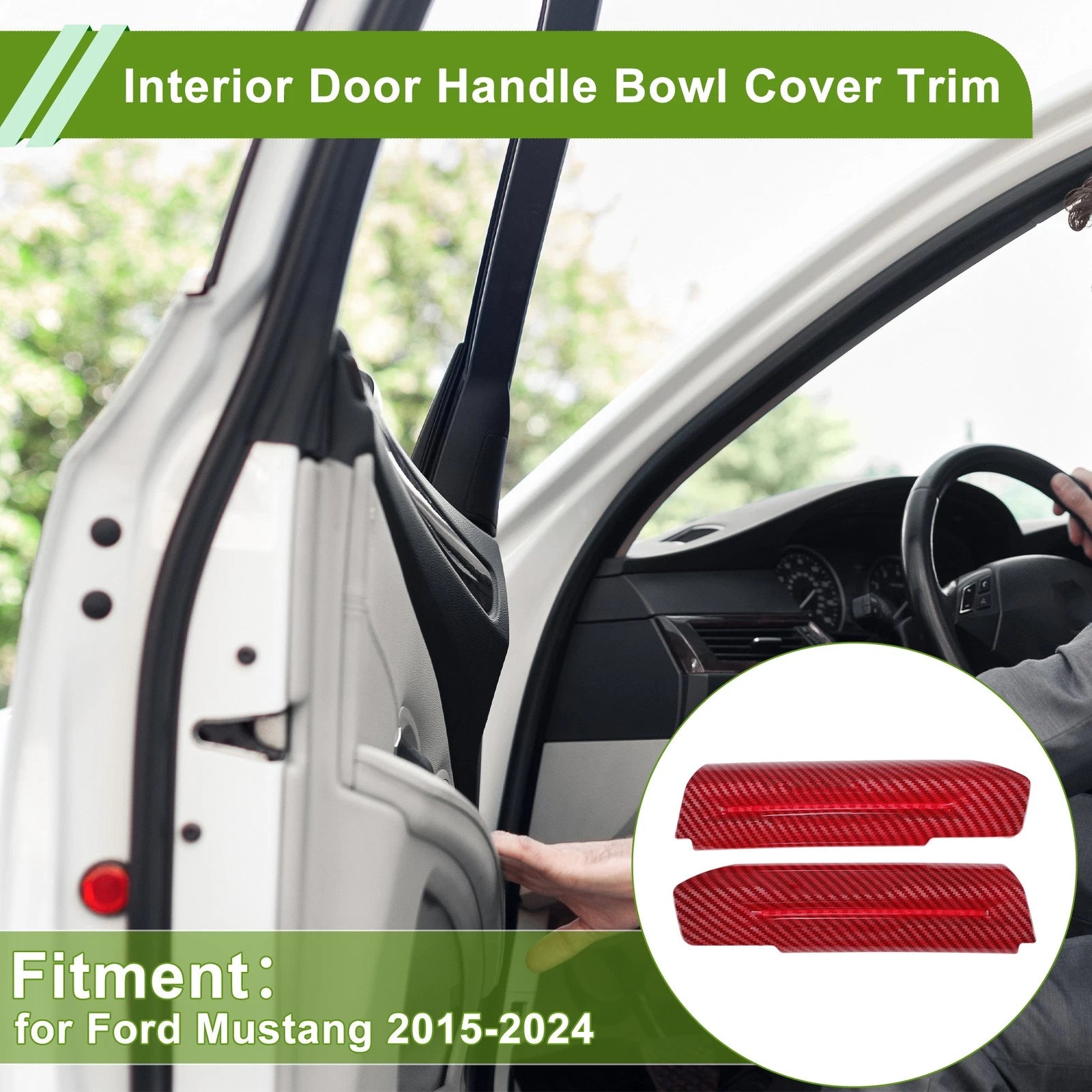 Interior Door Handle Bowl Cover Trim Replacement for Ford Mustang (2015–2024)