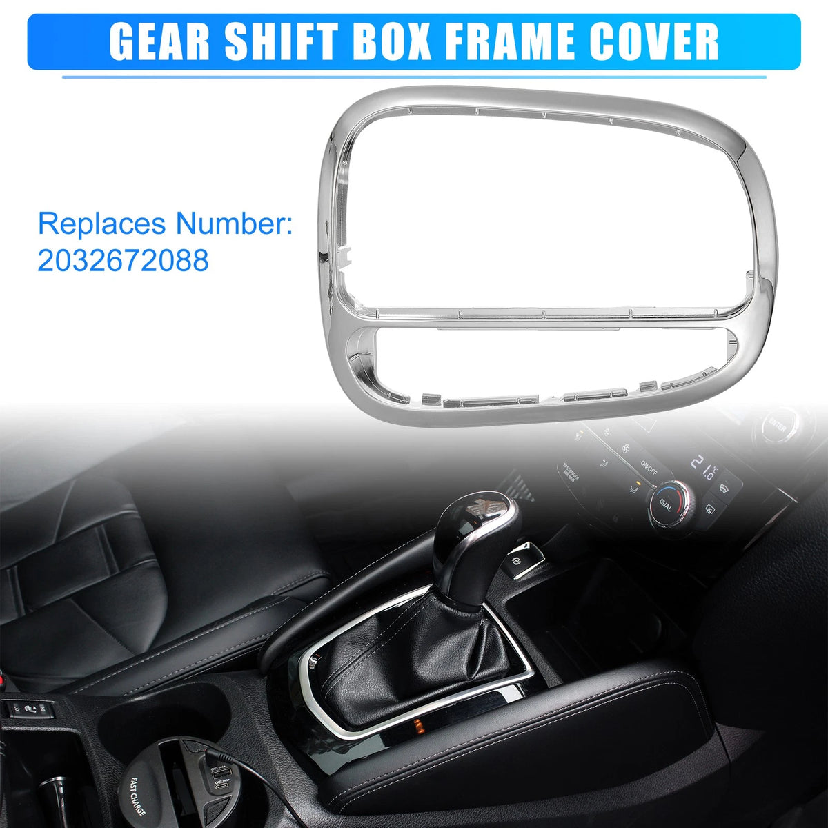 Chrome Shifter Trim Cover Panel Replacement for Mercedes Benz C240 CLK500 (2000–2005)