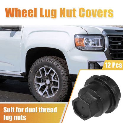 Wheel Lug Nut Covers Front Set for Chevrolet Camaro (1997–2001) 12 Piece Black