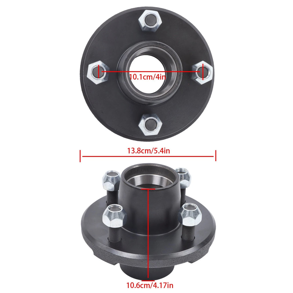 2,000 lbs Trailer Axle Spindle with 4-4" Bolt Circle Hub