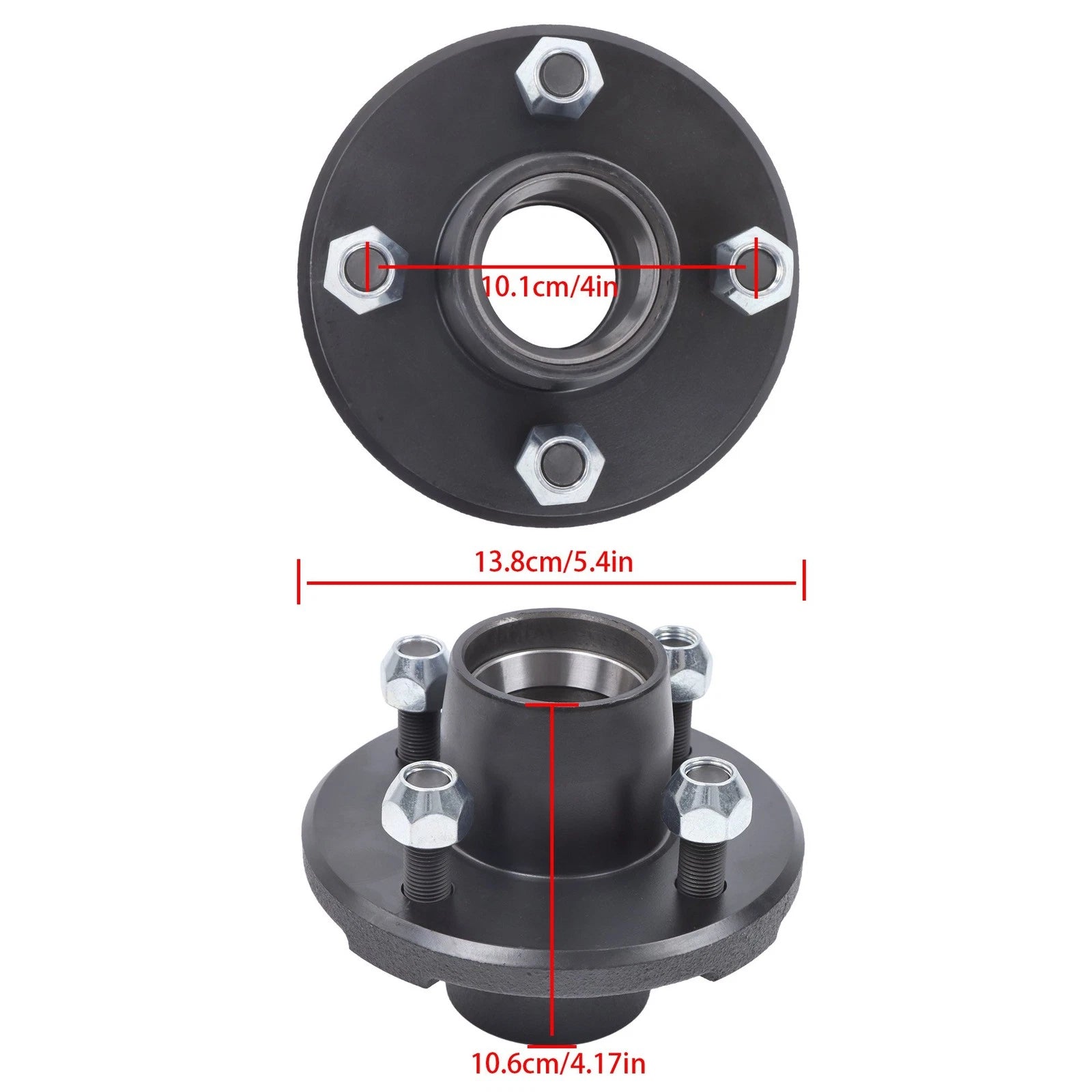 2,000 lbs Trailer Axle Spindle with 4-4" Bolt Circle Hub