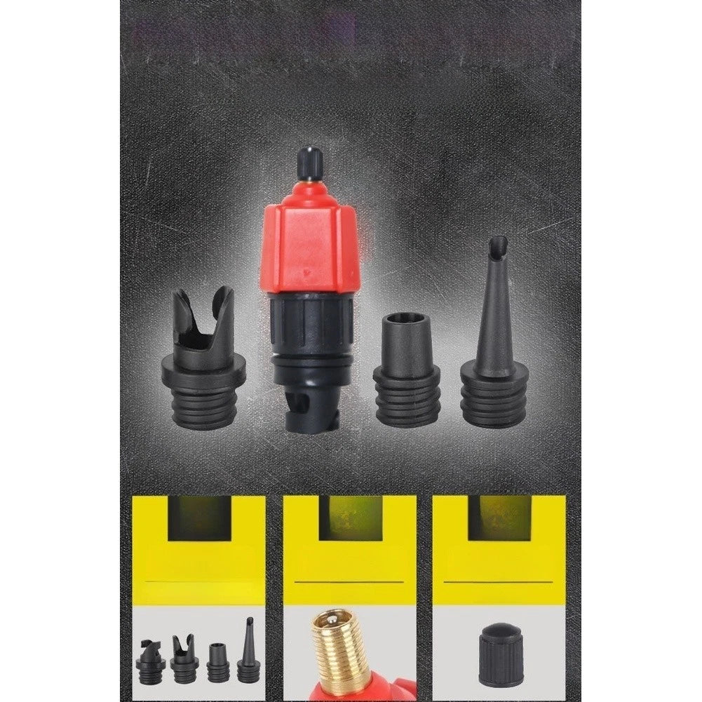 Air Valve Adapter for Car Tires (Alloy & Rubber Construction)