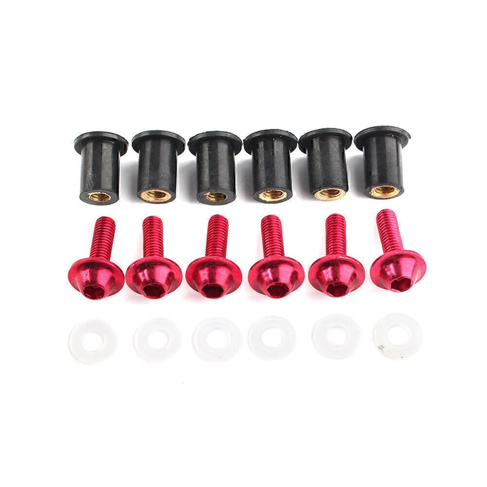 Windscreen Windshield Red Bolts Screw Fixing Kit For Honda CBR250 300 650 900