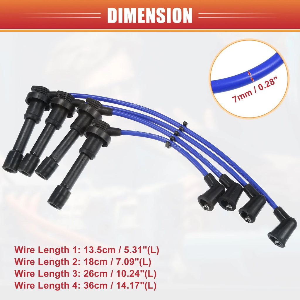 4pc Spark Plug Wire Ignition Coil Cable for Mazda Miata (1990–1997)