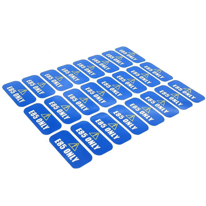 E85 Only Sticker for Ethanol Vehicles (Die Cut Decal, Self Adhesive)