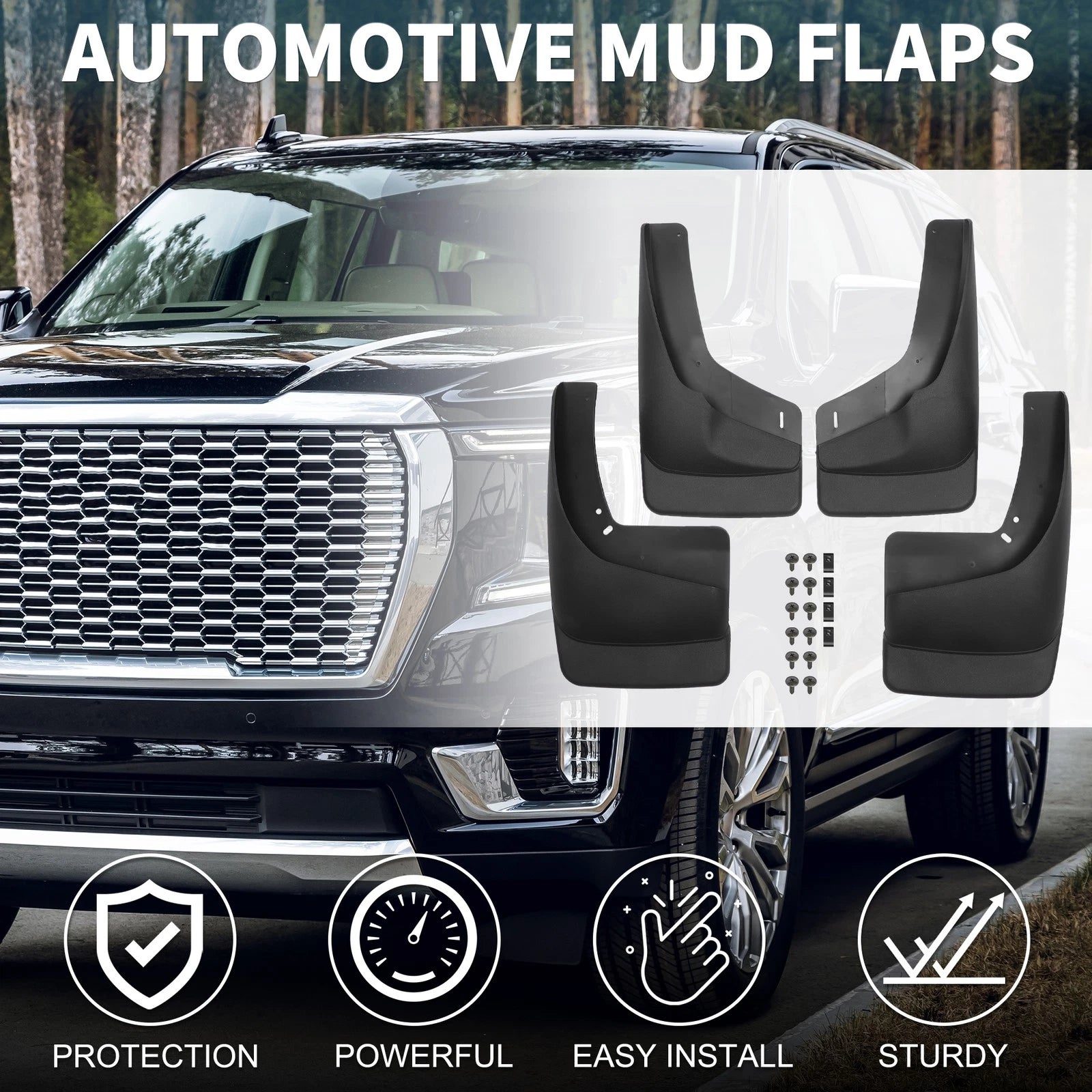 Mud Flap Splash Guard Rear Replacement for Chevrolet GMC Avalanche Tahoe (2007–2013)
