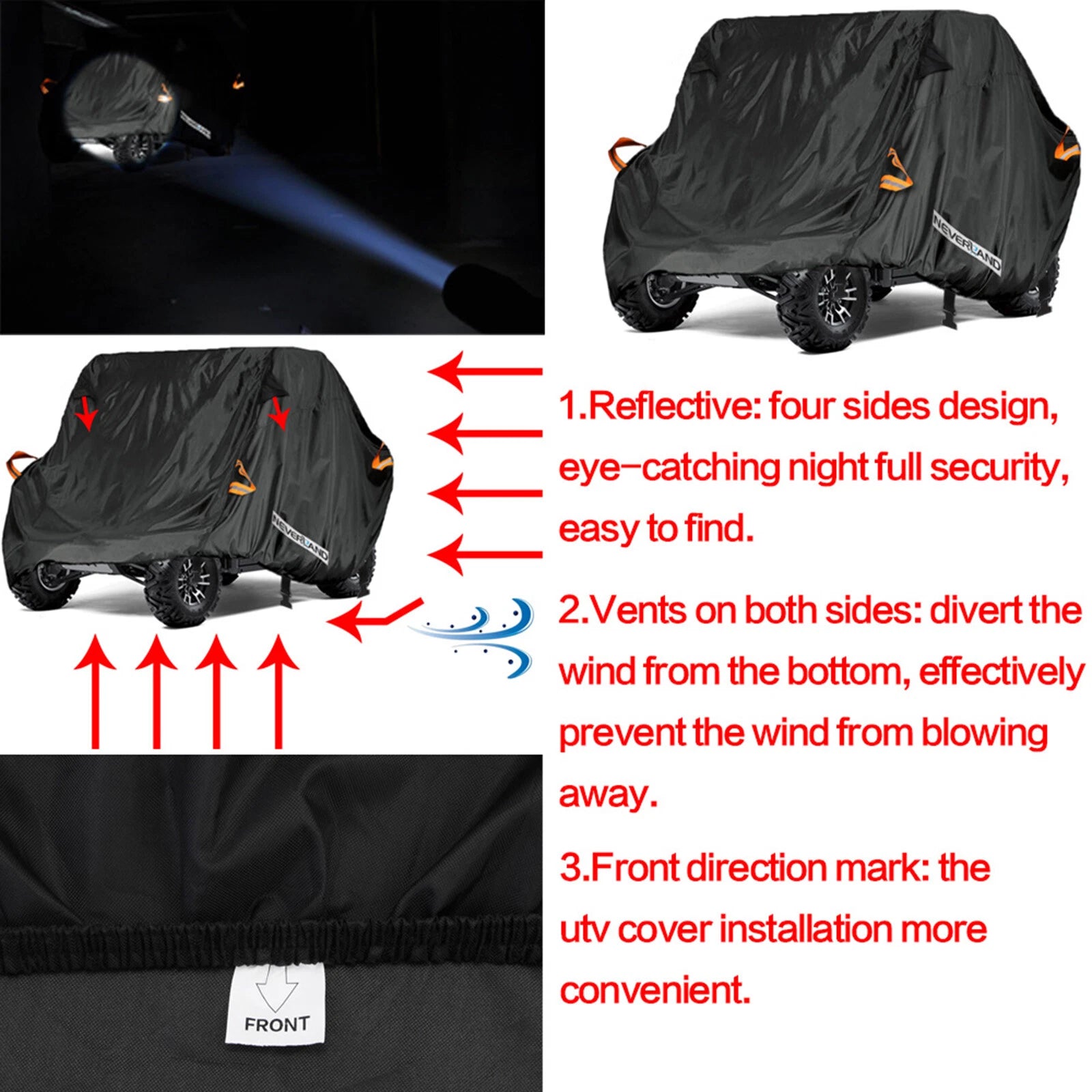 Utility Vehicle Storage Cover for Waterproof UV Protection