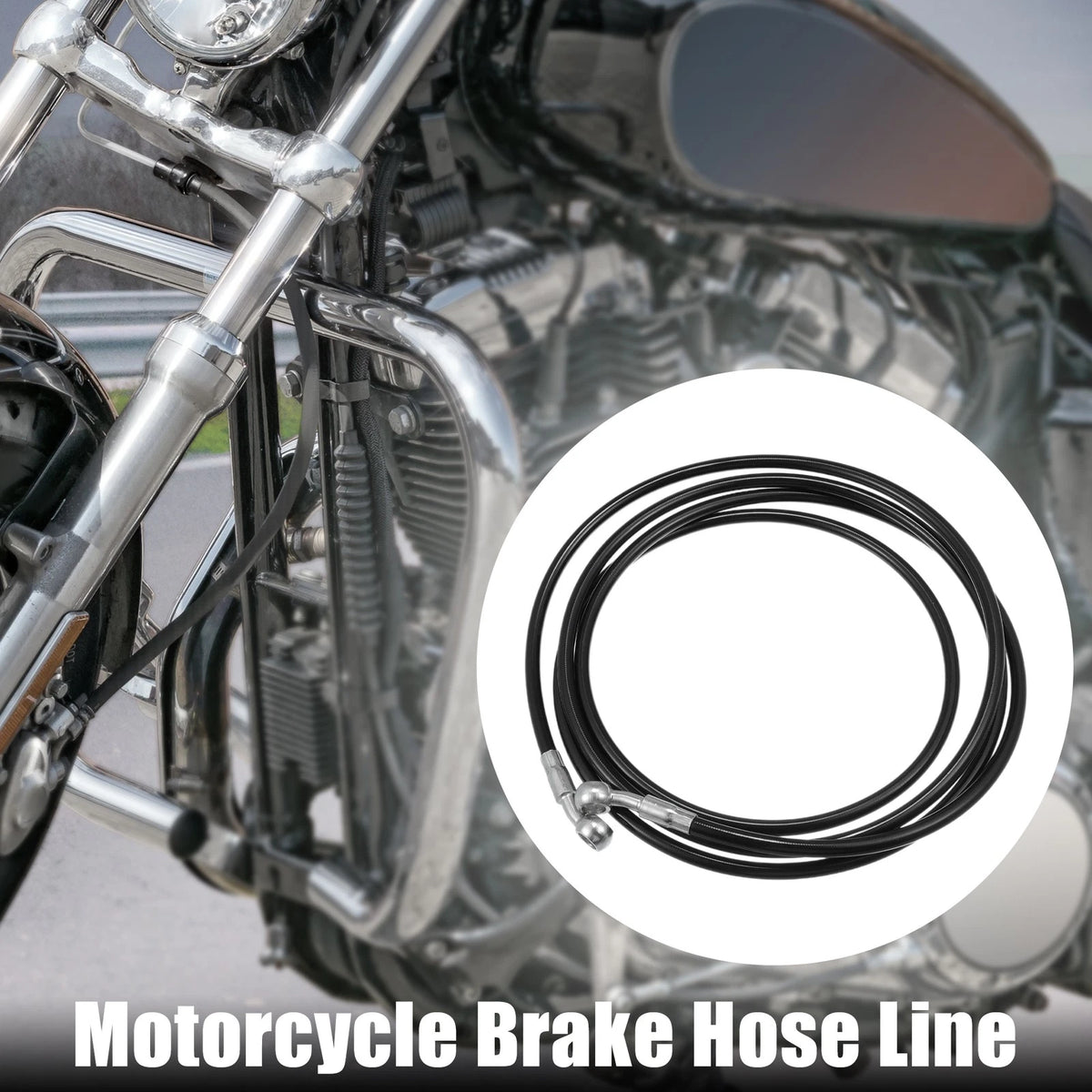 Hydraulic Brake Hose Oil Line for Motorcycle Bike 250cm (Black) (Set)