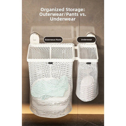 Large Capacity Wall Mounted Laundry Organizer with Strong Suction Cups