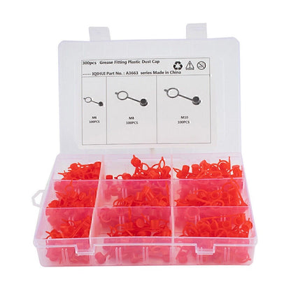 300pcs Brake Bleeder Screw Caps Grease Zerk Fitting Cap Dust Cover M6+M8+M10