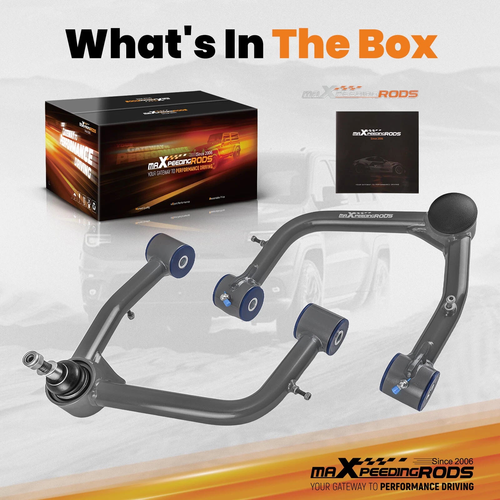2x Front Upper Control Arms for 2019-2024 Chevy Silverado 1500 Sierra