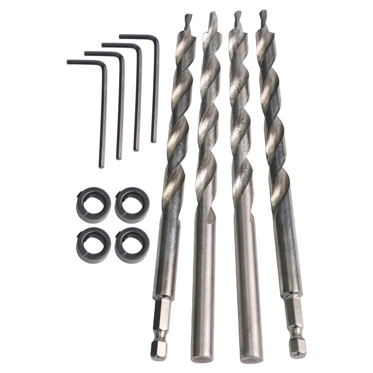 3 8-Inch Pocket Hole Drill Bits with Hex and Round Shanks