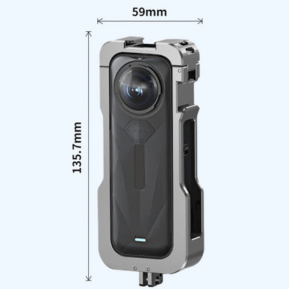 Gray Metal Cage with Lens Cover for Insta360 X5