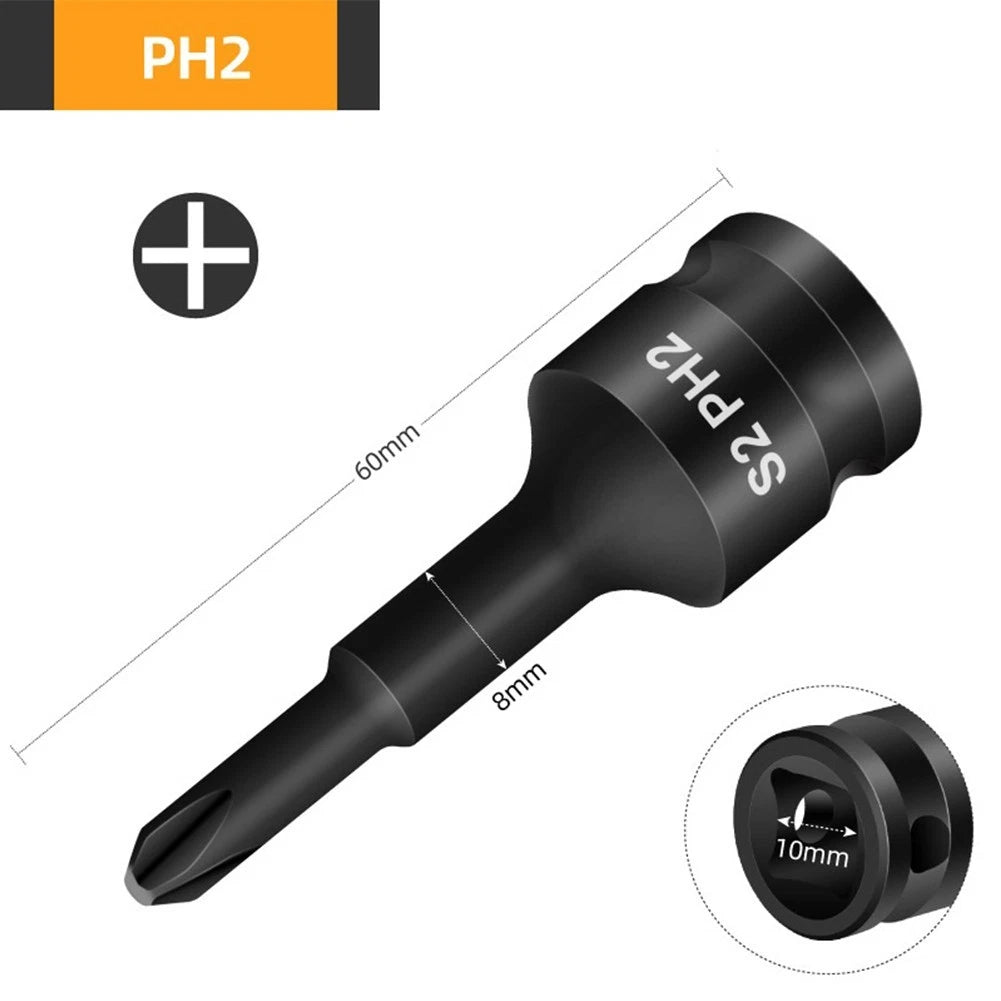 Socket Adapter Head Set PH1 PH2 PH3 PH4 for 3/8 Square Head Wrench