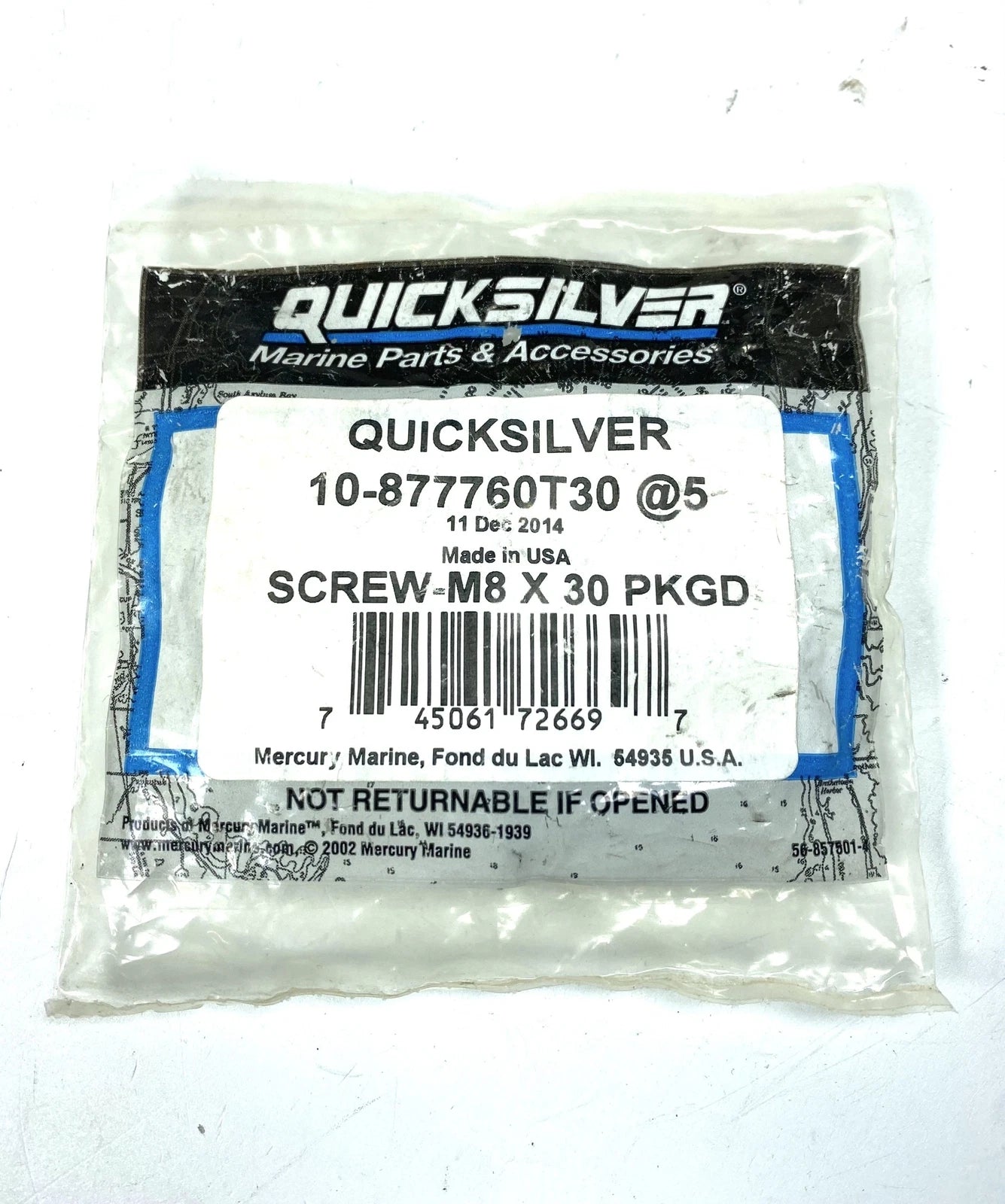 5 Pack Screw Set for Quicksilver (10-877760T30)