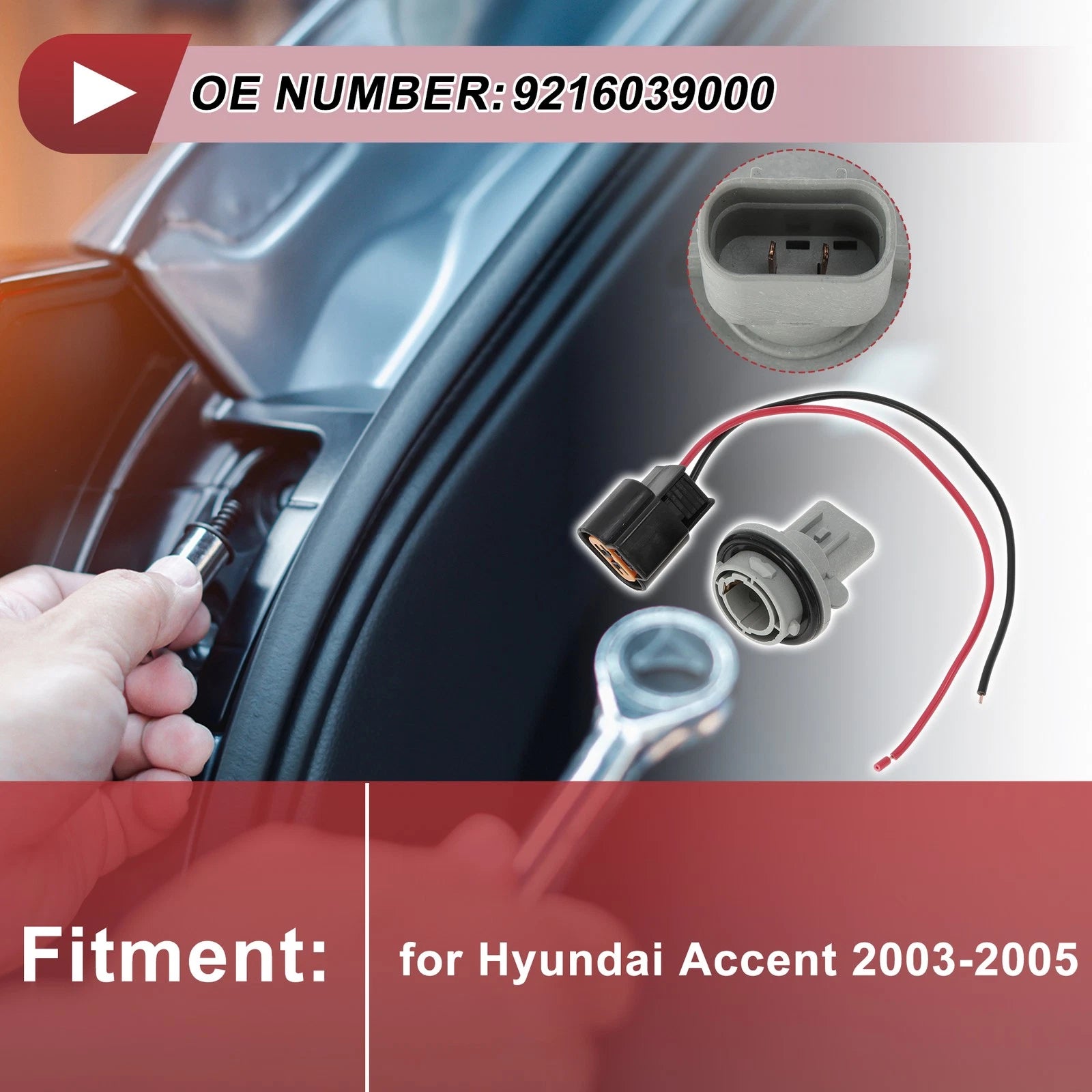 Turn Signal Light Socket Wiring Replacement for Hyundai Accent (2003–2005)