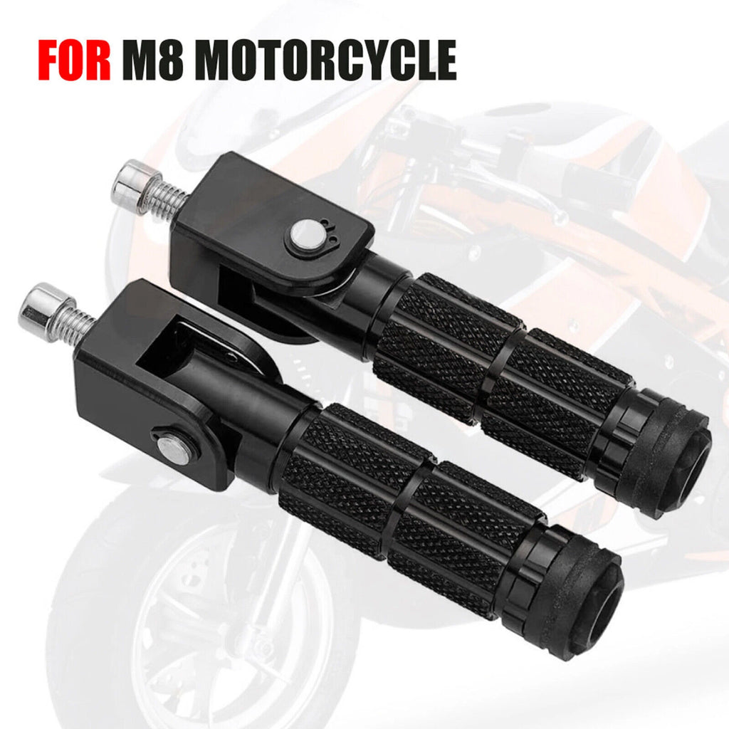 M8 Rear Footrests for Universal Fit (90 Degree Fixed Folding)