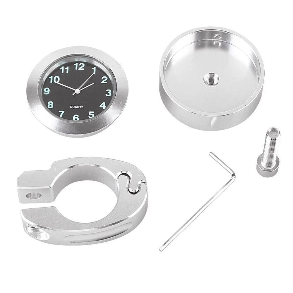Quartz Clock for Cruiser Chopper Motorcycle Universal 7/8"~1" Handlebar