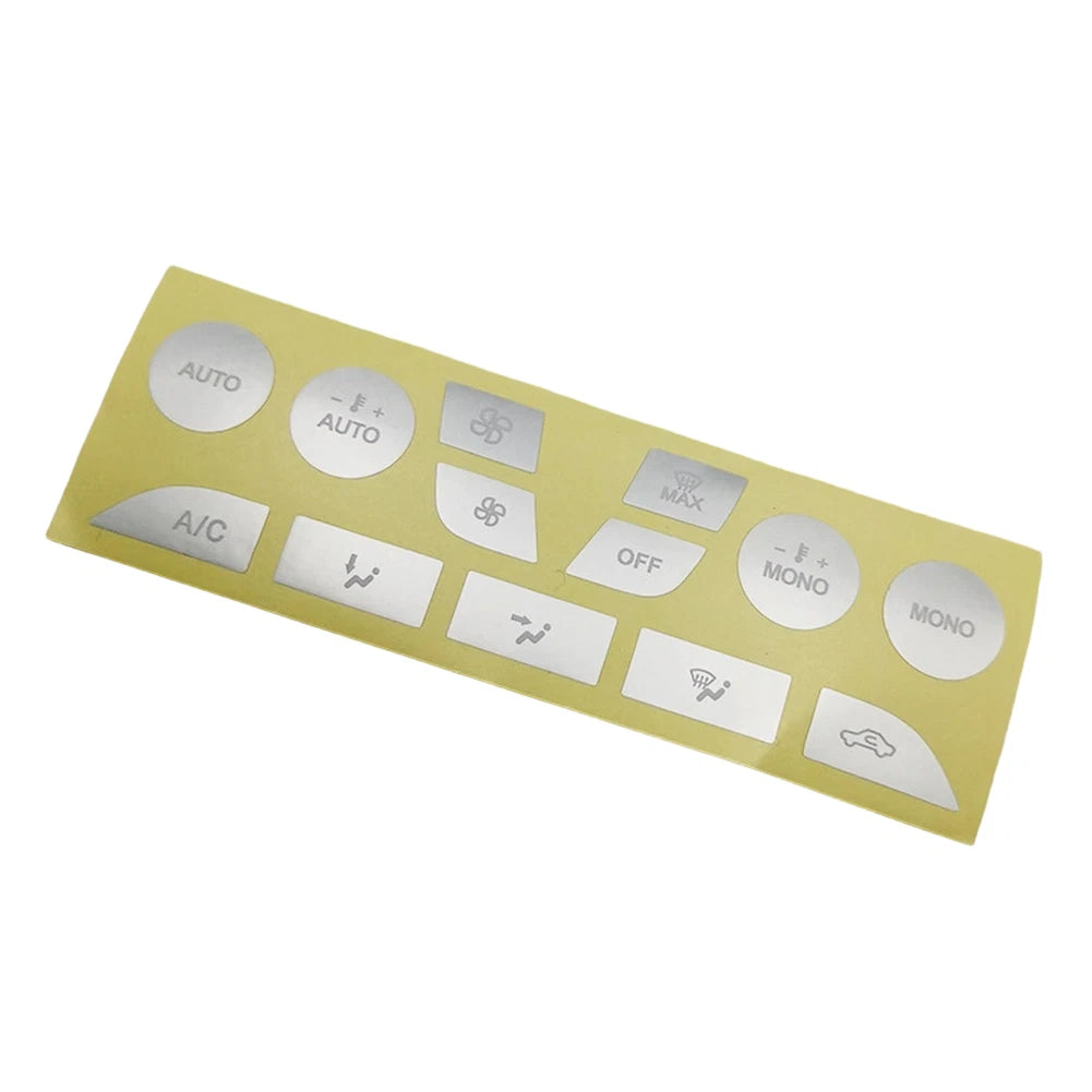 Dashboard A/C Button Fix Decal for Ford Focus (1999–2005) Silver Design