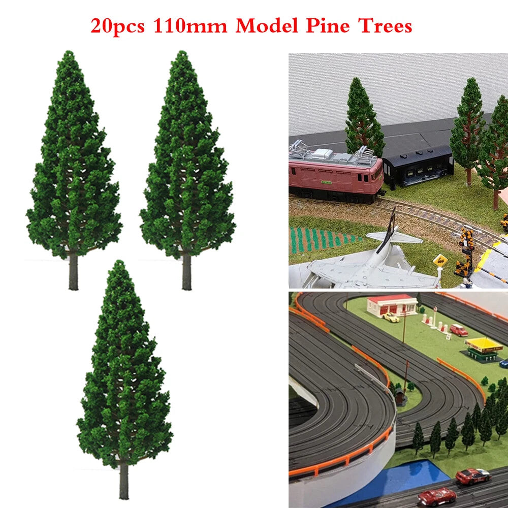 20pc Pine Trees for O Scale Model Train
