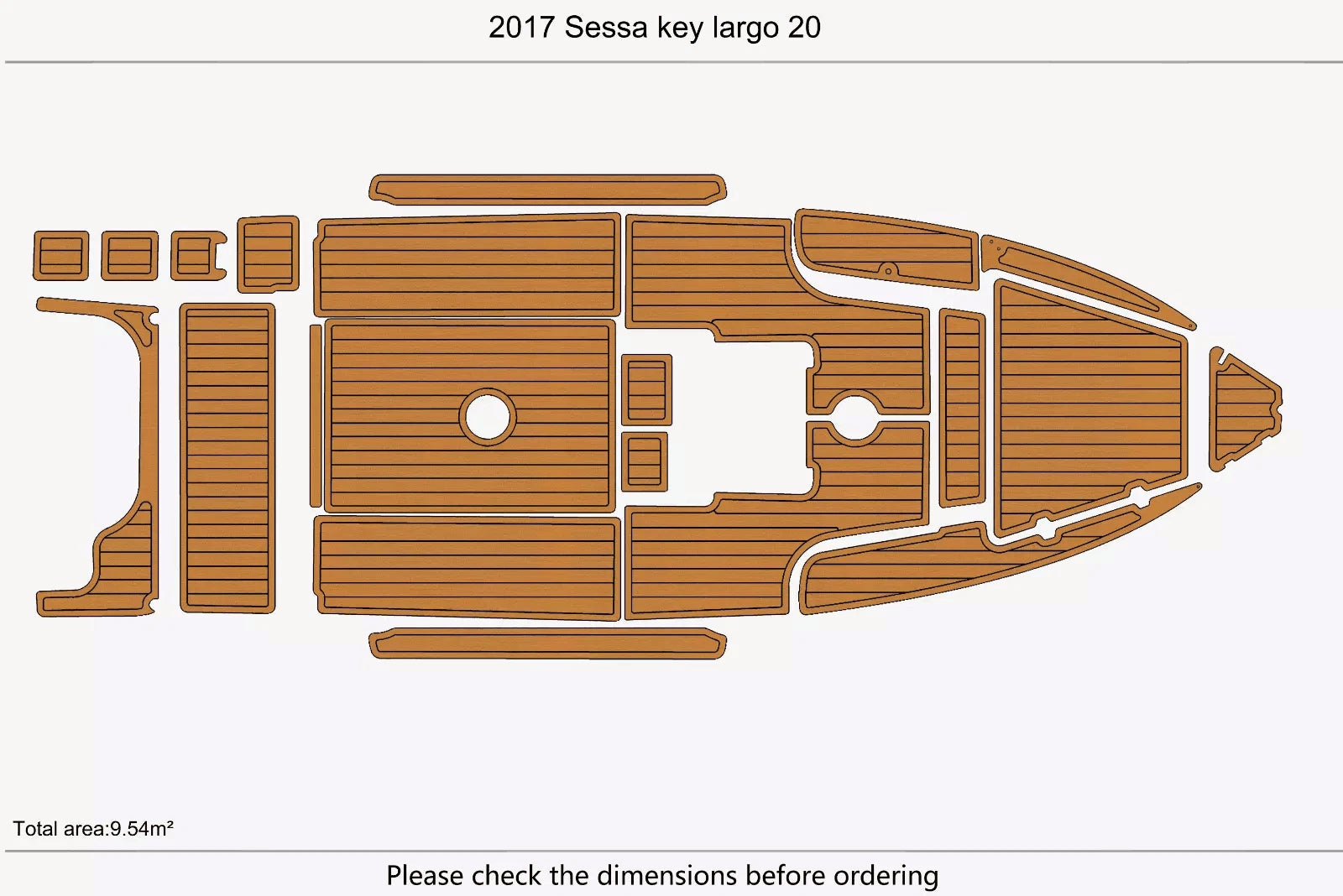 EVA Pad Teak Deck Flooring for Sessa Key Largo 20 (2017)