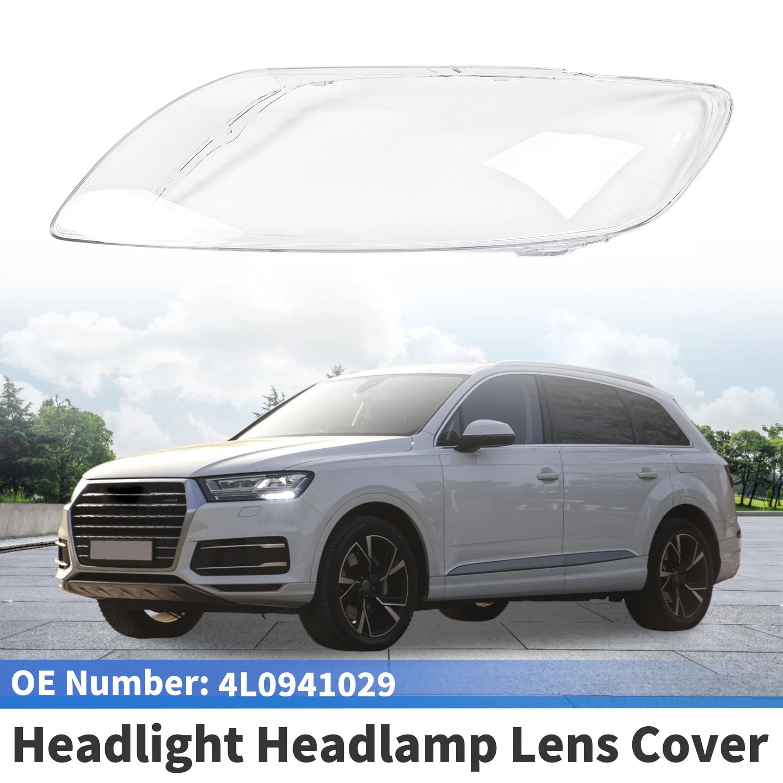 Front Left Headlight Lens Cover for Audi Q7 (2006–2015)
