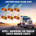 Universal LED Trailer Marker Lights 24V Waterproof Yellow 6 Pack