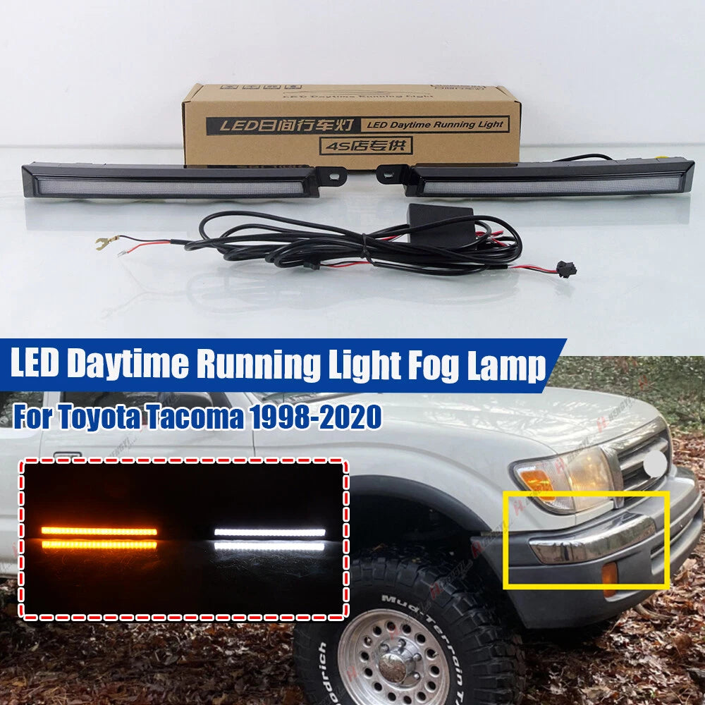 LED Daytime Running Light Fog Lamp w/ Turn Signal for Toyota Tacoma (1998–2020)