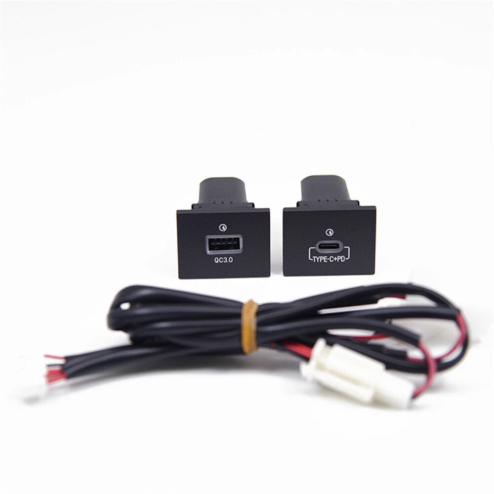 USB-A QC3.0 & USB-C PD Fast Charger Socket for Ford Focus MK2 (2005–2009)