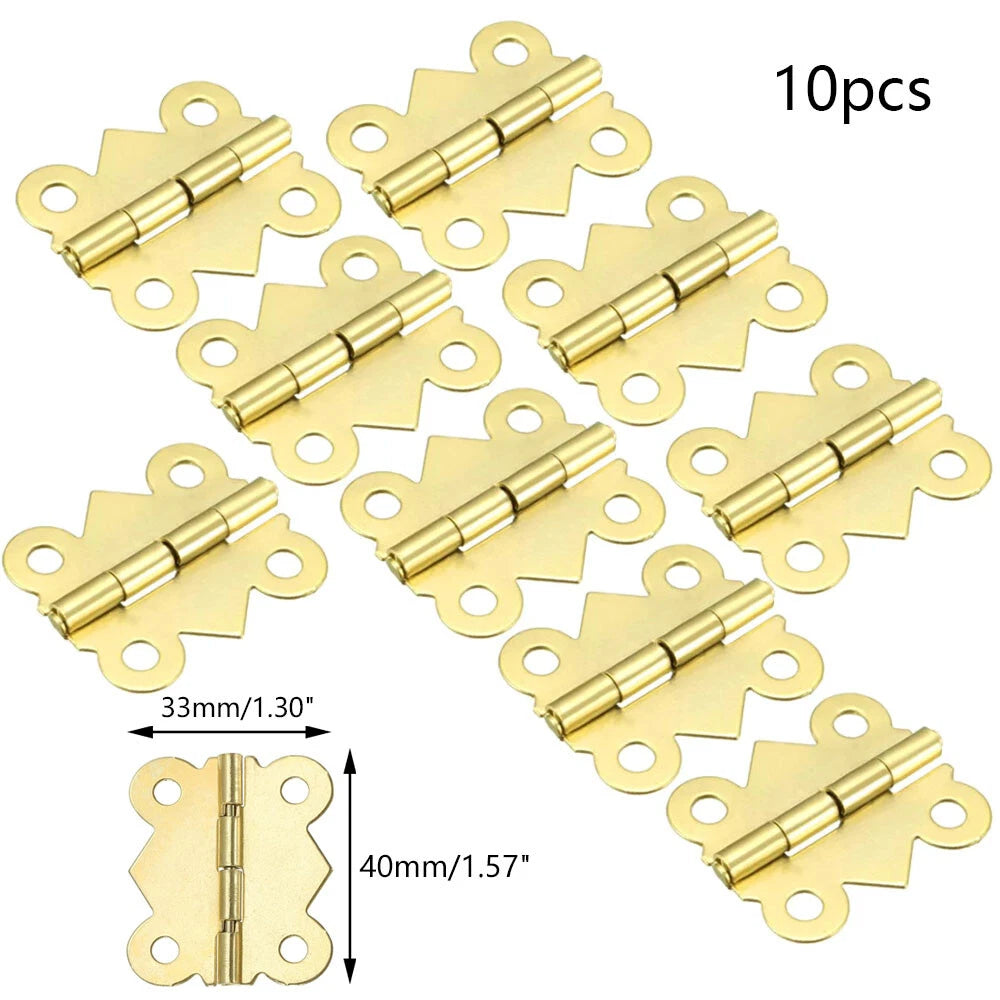 10pcs Gold Butterfly Hinges for Jewelry Box (33x40mm)