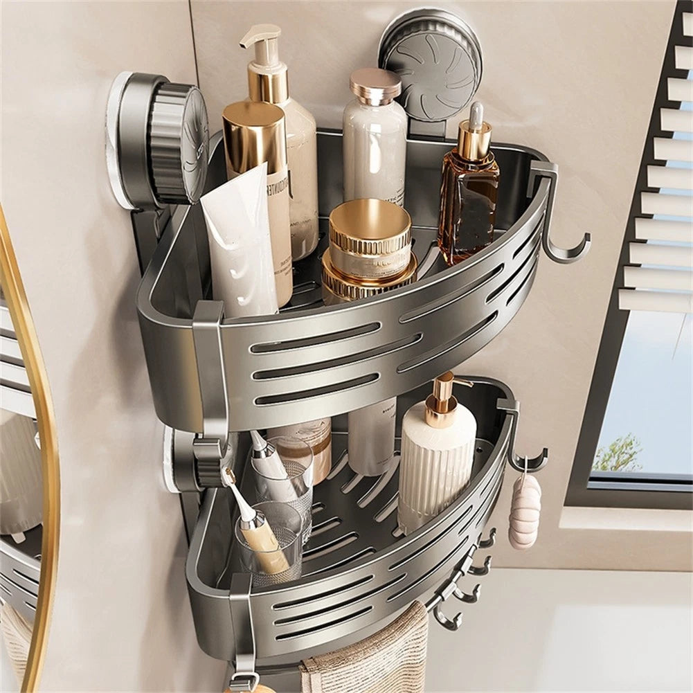 Space Saving Corner Rack with Suction Cup for Maximum Storage Potential