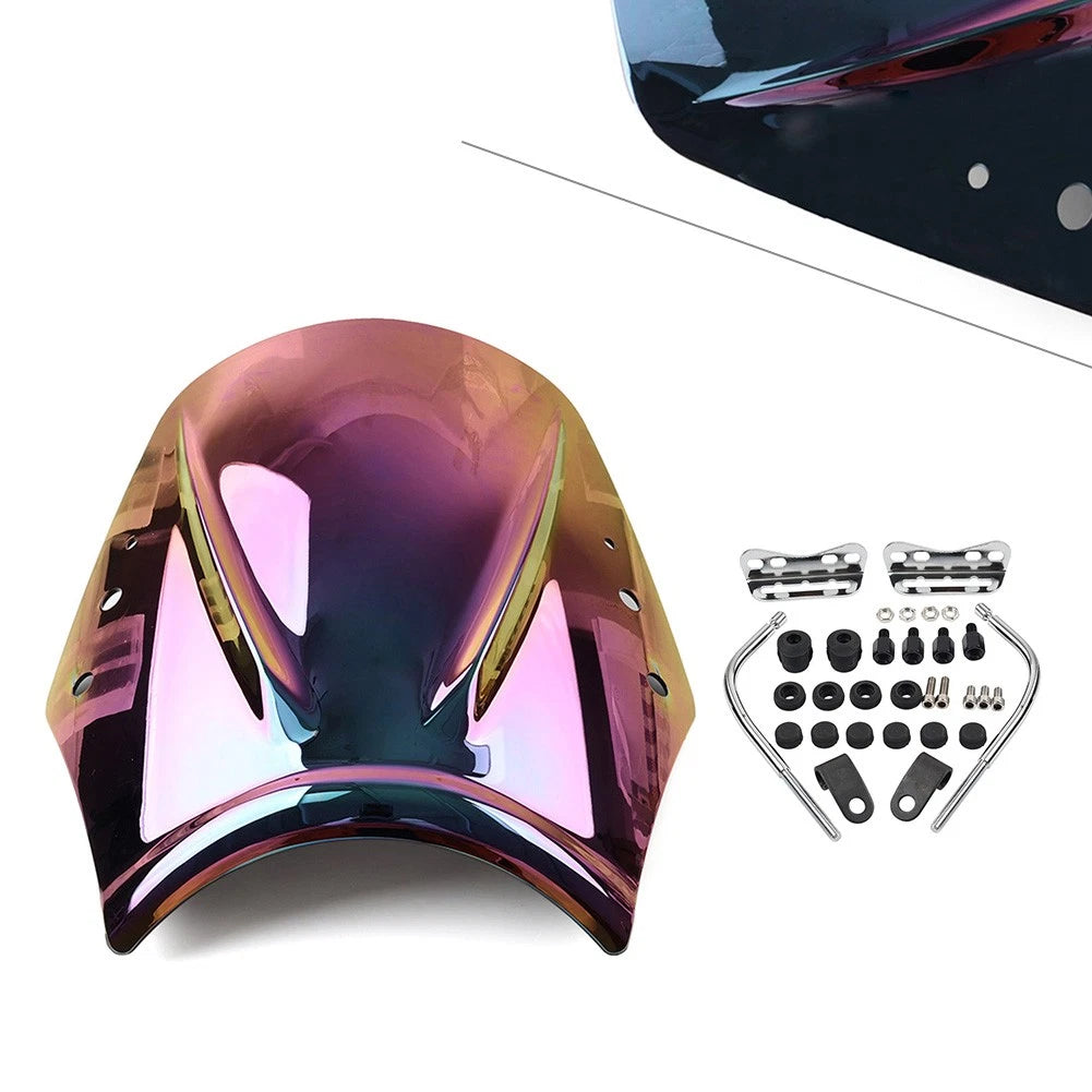 Universal Motorcycle Windshield Wind Screen Deflector Wind Shield Dark Iridium