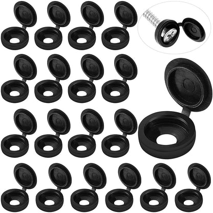 50X Black Hinged Plastic Clips for Auto Car Decor (4mm)