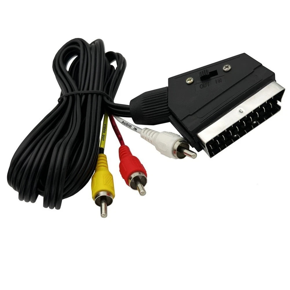 Scart to RCA Composite Audio Video Cable 1.5 Meter for TV Setup