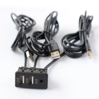Dual USB Interface Charging and AUX Extension Cord for