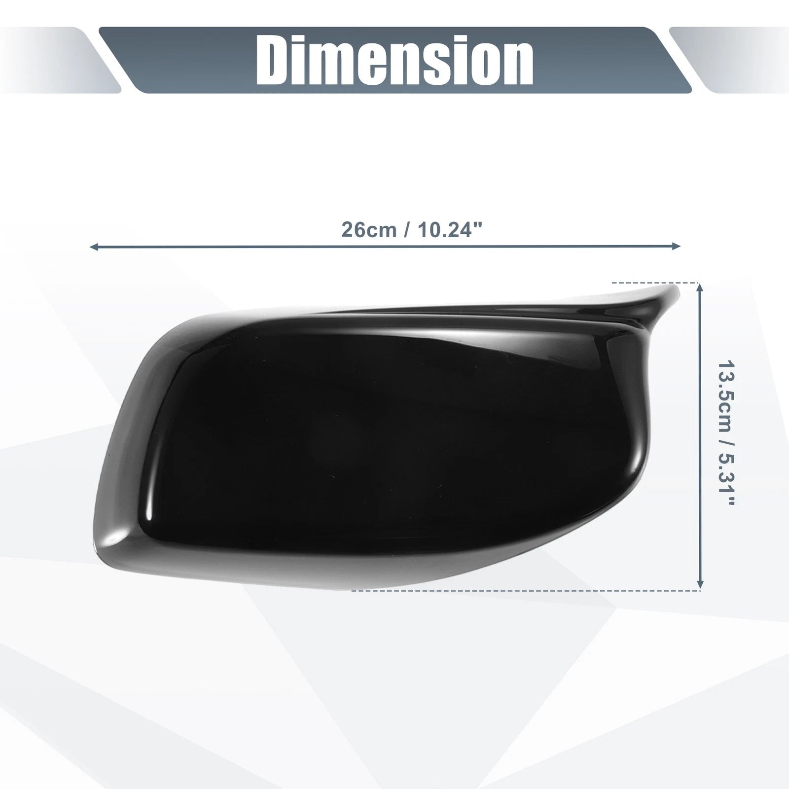 Rearview Mirror Cover Cap Gloss Black for BMW E60 E61 525i 530i (2004–2010)
