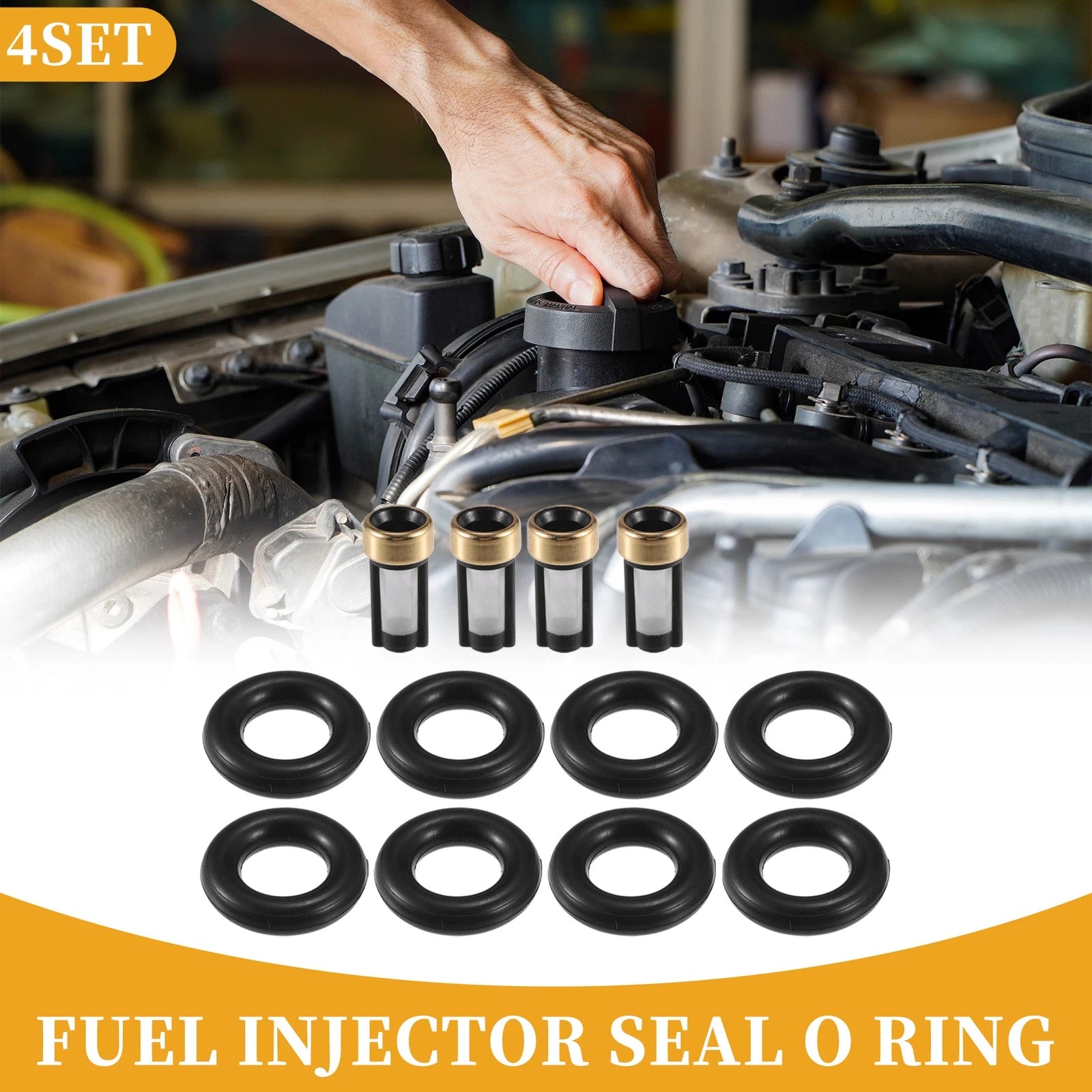 Fuel Injector Seal O Ring Replacement for BMW 3.0L L6 (2001–2006) 4 Sets